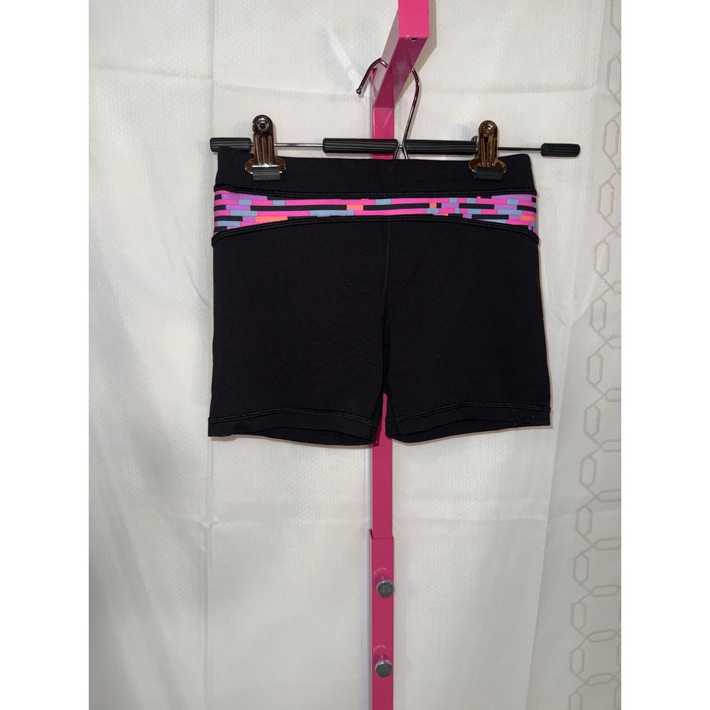 Ivivva by‎ Lululemon Kids Black Geometric Waist Athletic Shorts Size 10